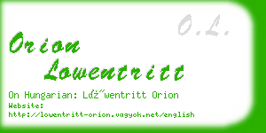 orion lowentritt business card